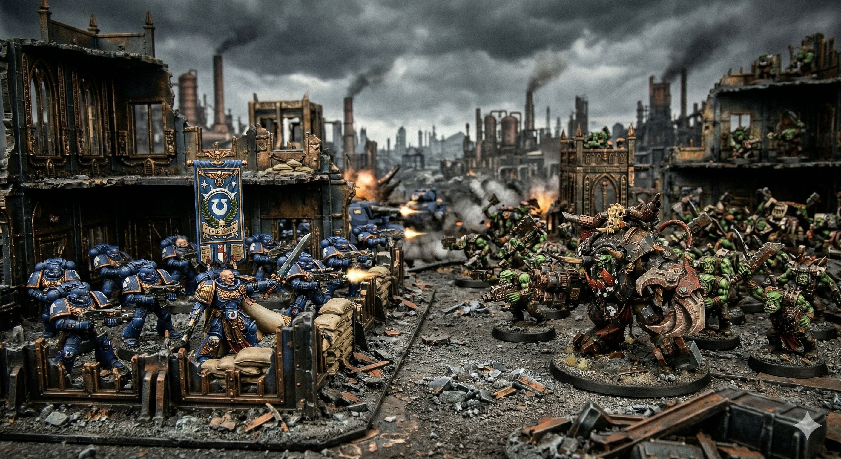 Beispielhaftes WH40K Schlachtfeld